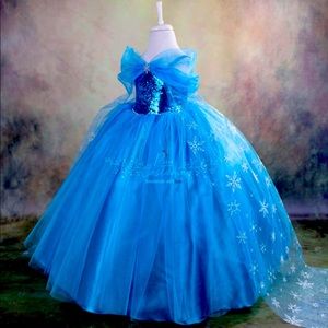 Elsa Dress For Girls, Frozen Elsa Birthday Costume